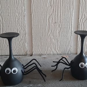 Halloween spider candle holders